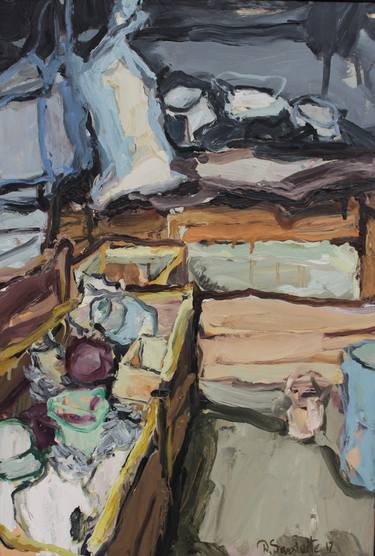 Print of Expressionism Interiors Paintings by Diana Savostaite