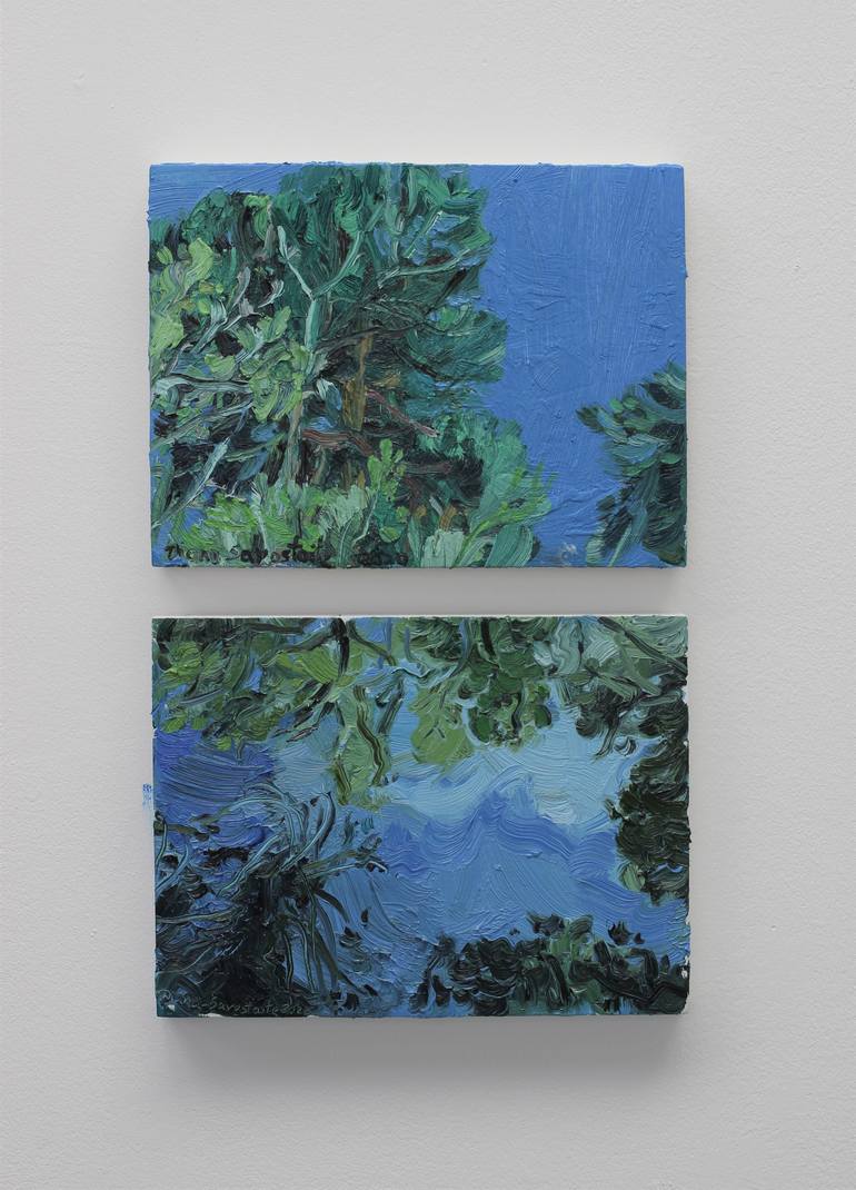 Original Abstract Botanic Painting by Diana Savostaite