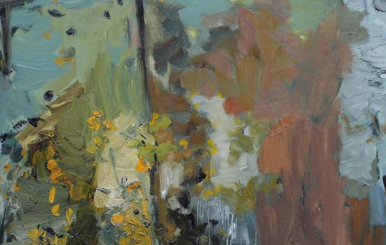 Original Abstract Landscape Painting by Diana Savostaite