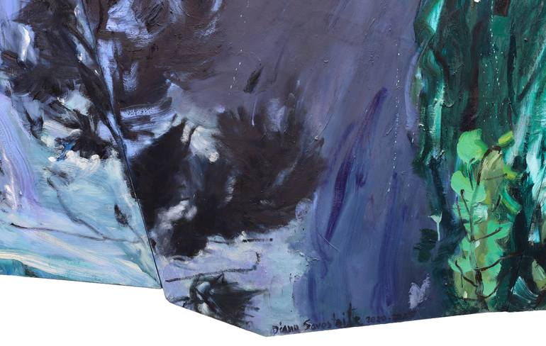 Original Abstract Landscape Painting by Diana Savostaite