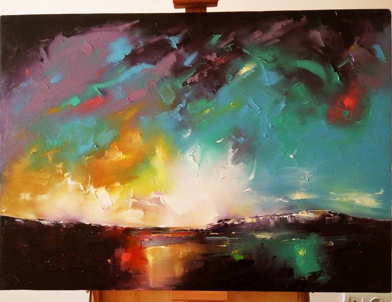 Original Abstract Landscape Painting by Artem Grunyka