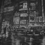 Original pencil drawing on paper
29x30 cm/ 11.4 x 11.8 inc
"Rain in the city"
2018