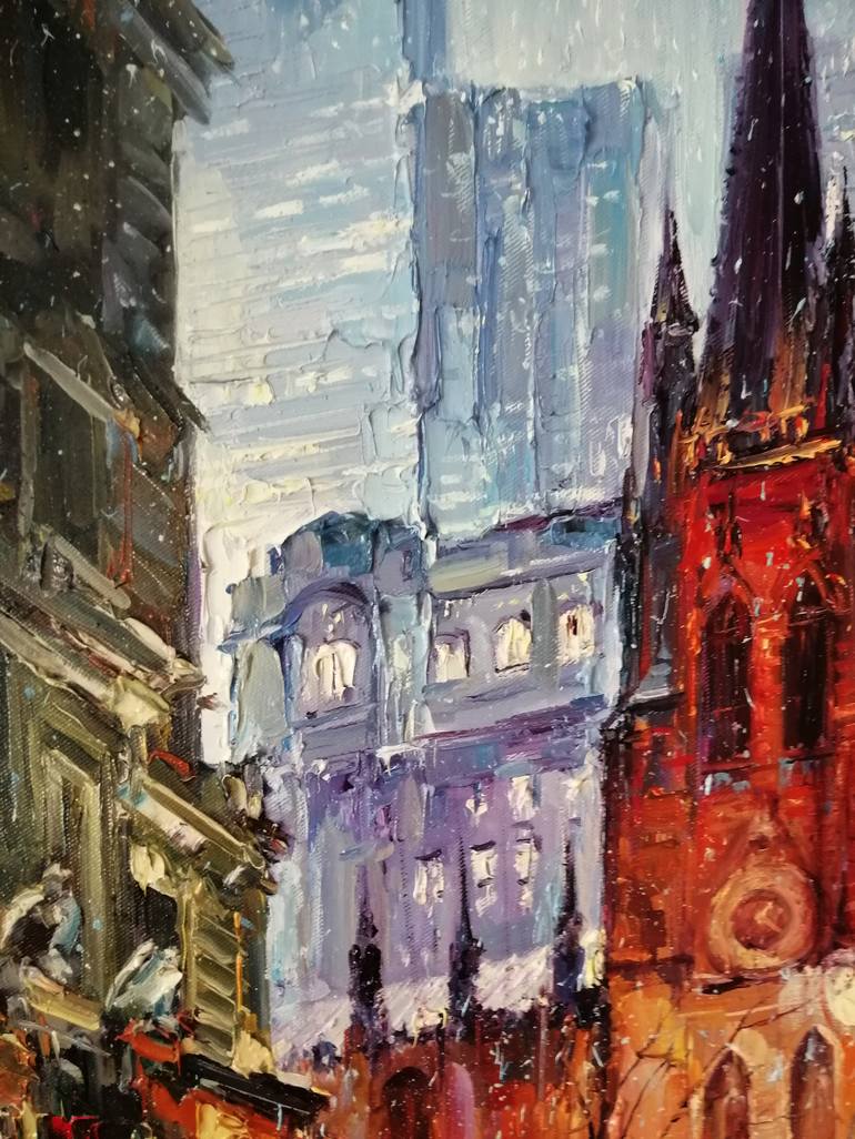 Original Abstract Cities Painting by Artem Grunyka