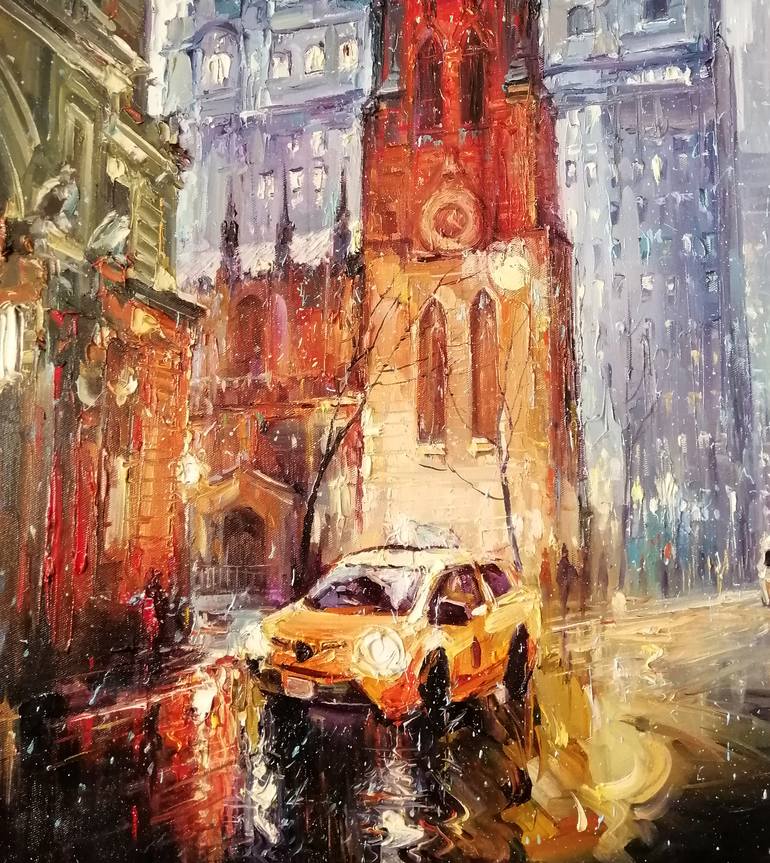 Original Abstract Cities Painting by Artem Grunyka