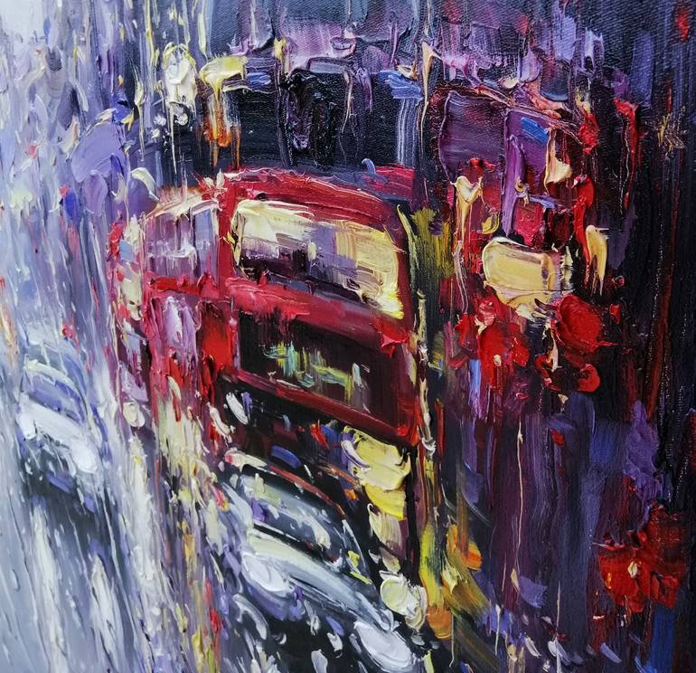 Original Abstract Cities Painting by Artem Grunyka