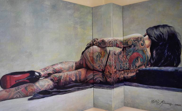 Original Figurative People Painting by Van Krusteva
