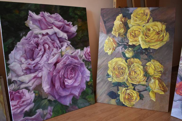 Original Floral Painting by Van Krusteva