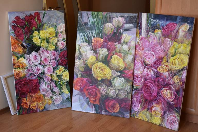 Original Fine Art Floral Painting by Van Krusteva