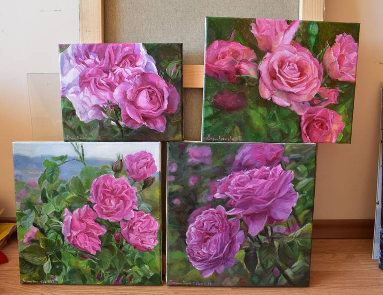 Original Floral Painting by Van Krusteva