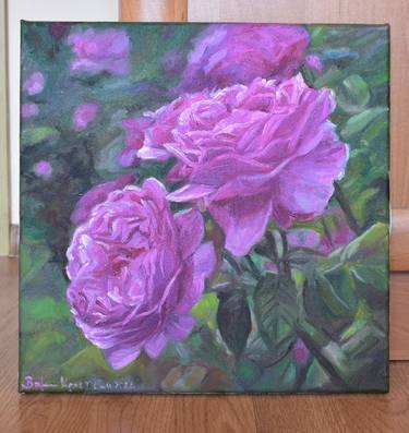 Original Fine Art Floral Paintings by Van Krusteva