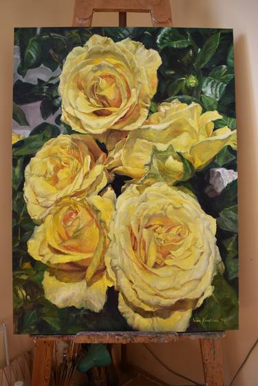 Original Fine Art Floral Paintings by Van Krusteva