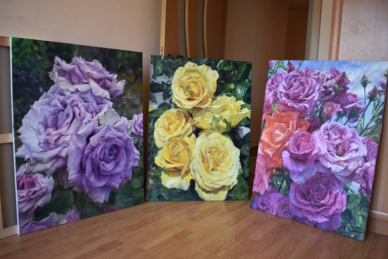 Original Floral Painting by Van Krusteva