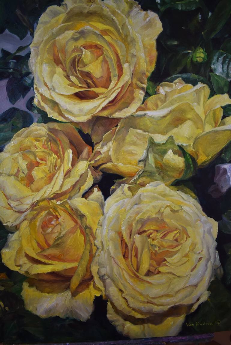 Original Floral Painting by Van Krusteva