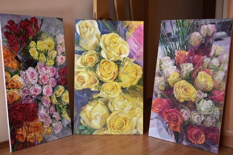 Original Floral Painting by Van Krusteva