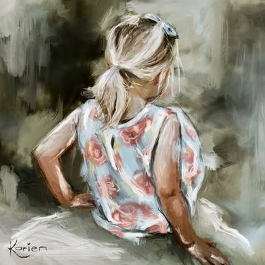 Original Fine Art Children Mixed Media by Karien Jordaan