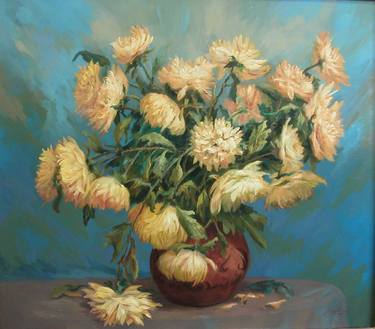 Original Fine Art Floral Paintings by Dick Haakman