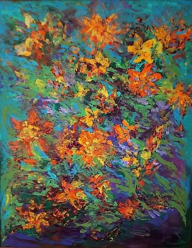 Original Abstract Expressionism Botanic Paintings by Valerie Leri