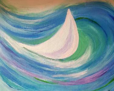 Original Abstract Expressionism Sailboat Paintings by Valerie Leri