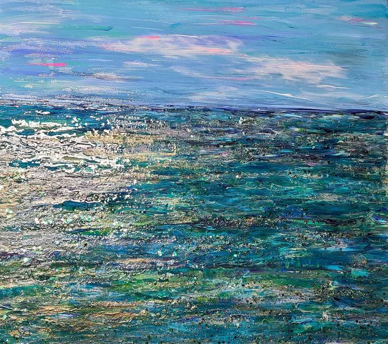 Original Abstract Expressionism Seascape Painting by Valerie Leri