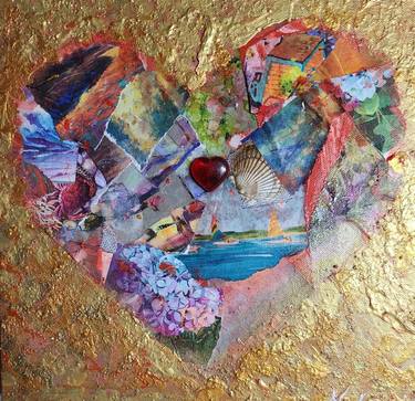 Original Abstract Love Mixed Media by Valerie Leri