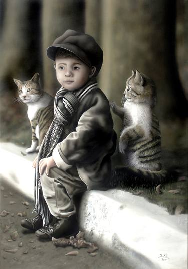 Print of Figurative Children Paintings by Ivan Pili