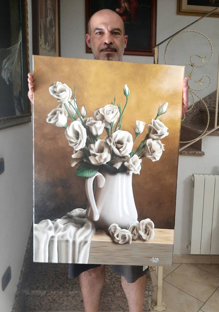 Original Fine Art Floral Painting by Ivan Pili