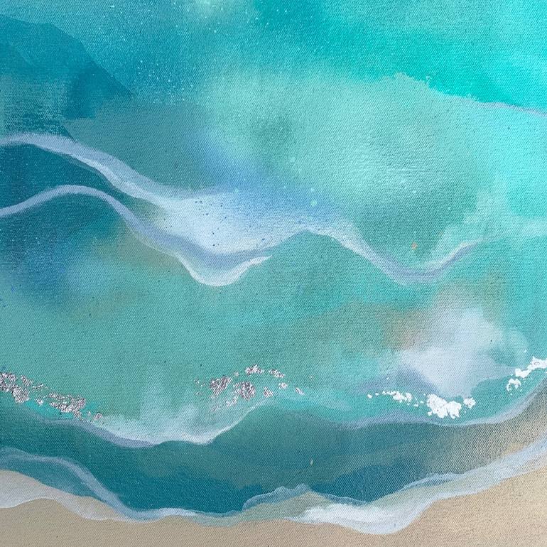 Original Abstract Beach Painting by Leah Guzman