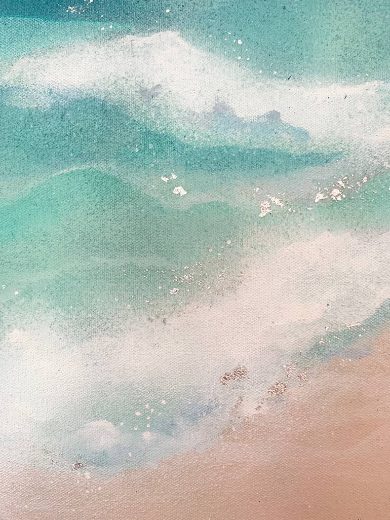 Original Abstract Beach Painting by Leah Guzman