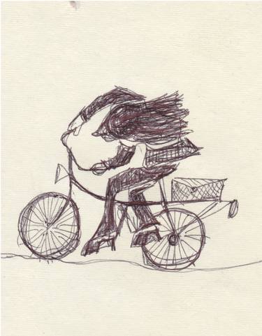 Print of Figurative Bicycle Drawings by Marleen Swenne