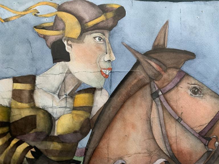 Original Figurative Horse Painting by Louise de Winter