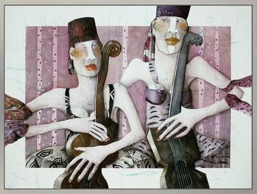 Original Figurative Music Paintings by Louise de Winter