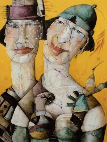 Original Figurative Family Paintings by Louise de Winter