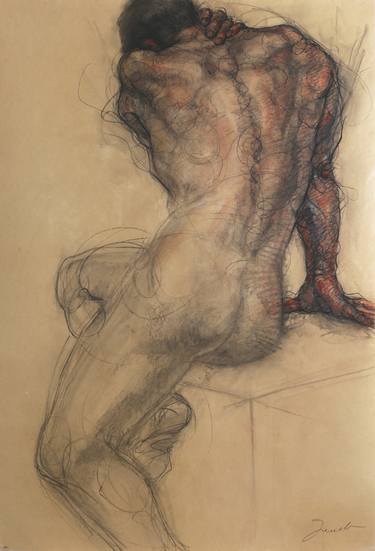 Original Expressionism Nude Drawing by Sylvie Guillot