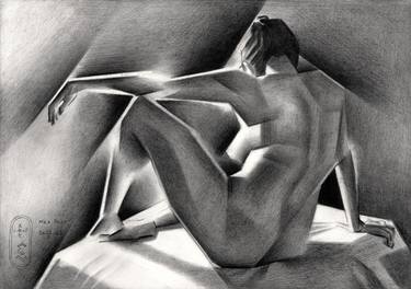 Original Art Deco Nude Drawings by Corné Akkers