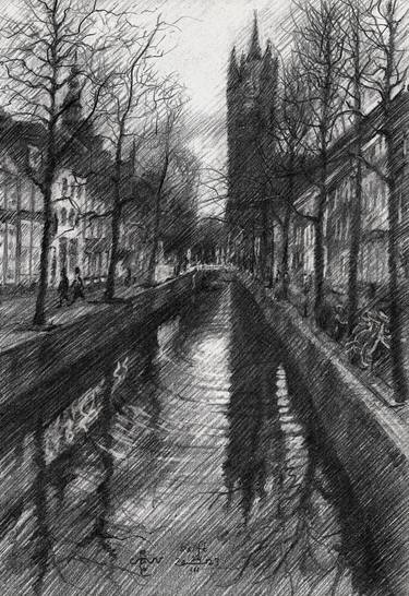 Print of Impressionism Cities Drawings by Corné Akkers