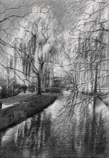 Original Impressionism Landscape Drawings by Corné Akkers