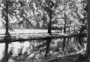 Print of Impressionism Landscape Drawings by Corné Akkers