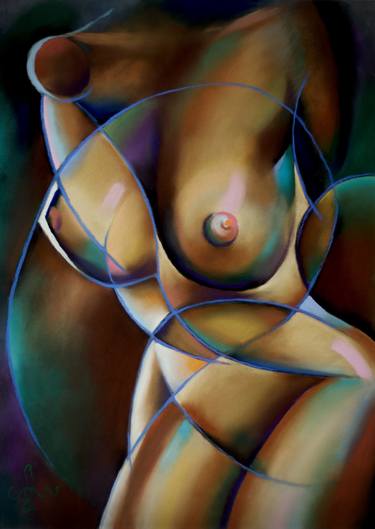 Original Cubism Nude Drawings by Corné Akkers