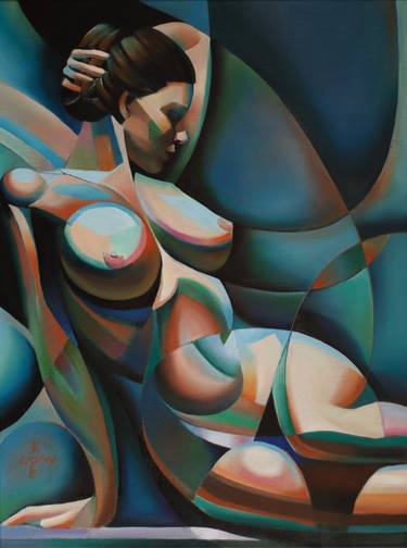 Print of Cubism Nude Paintings by Corné Akkers