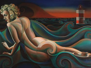 Original Art Deco Nude Paintings by Corné Akkers