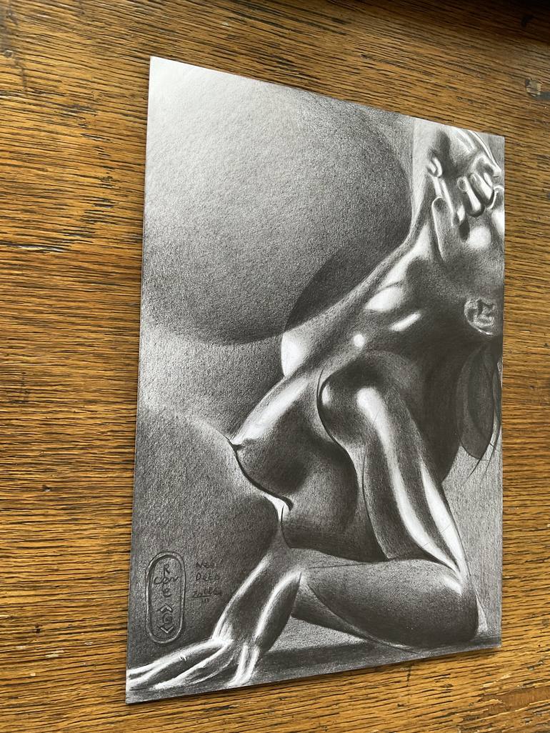 Original Cubism Nude Drawing by Corné Akkers
