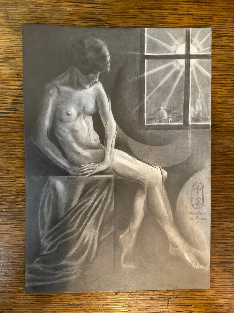 Original Surrealism Nude Drawing by Corné Akkers