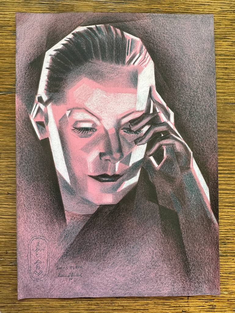 Original Art Deco Women Drawing by Corné Akkers