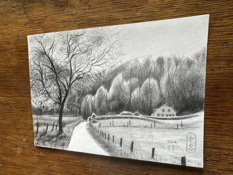 Original Impressionism Landscape Drawing by Corné Akkers