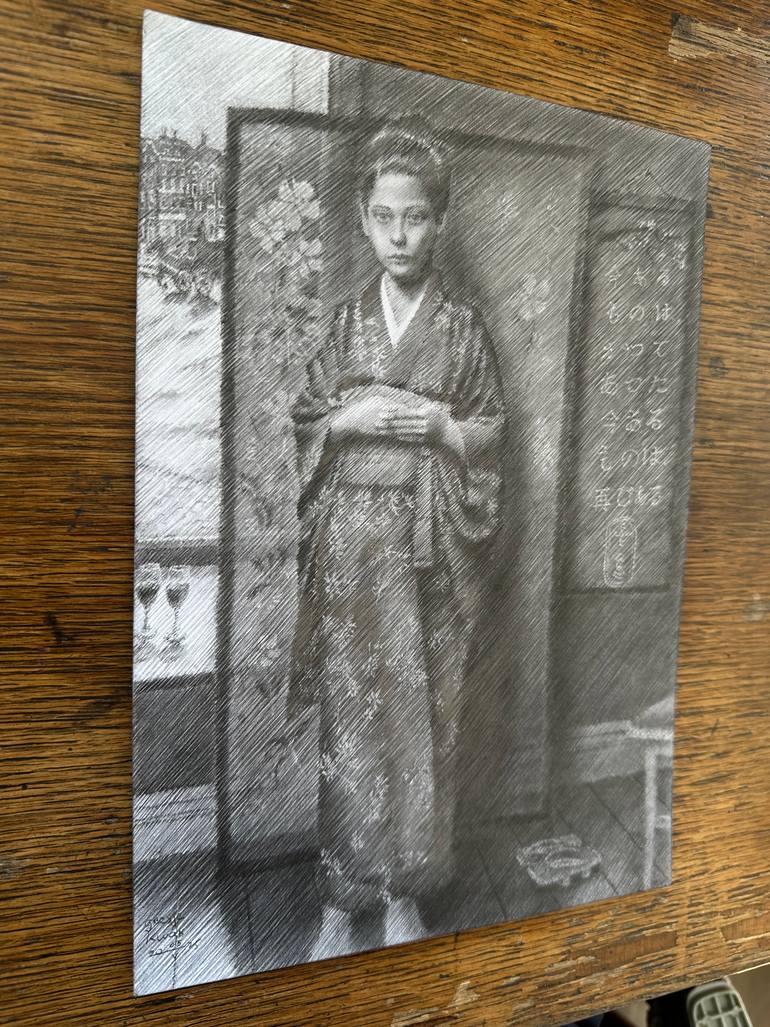 Original Impressionism Women Drawing by Corné Akkers