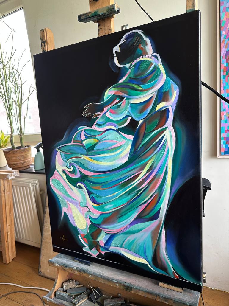 Original Art Deco Women Painting by Corné Akkers