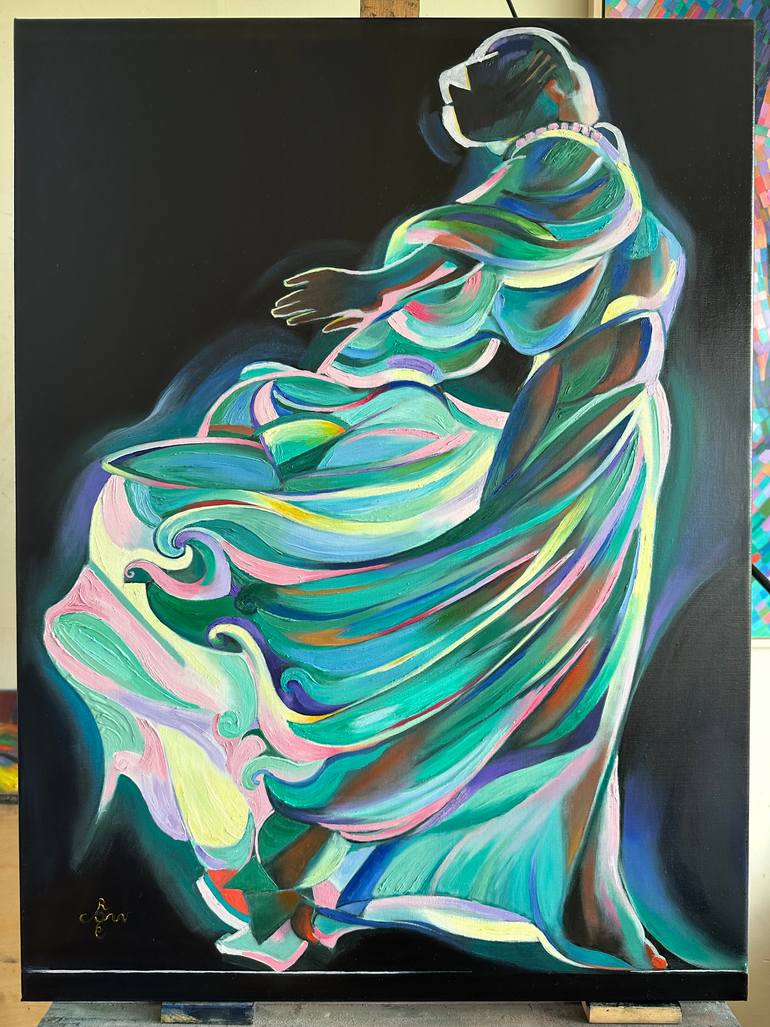 Original Art Deco Women Painting by Corné Akkers