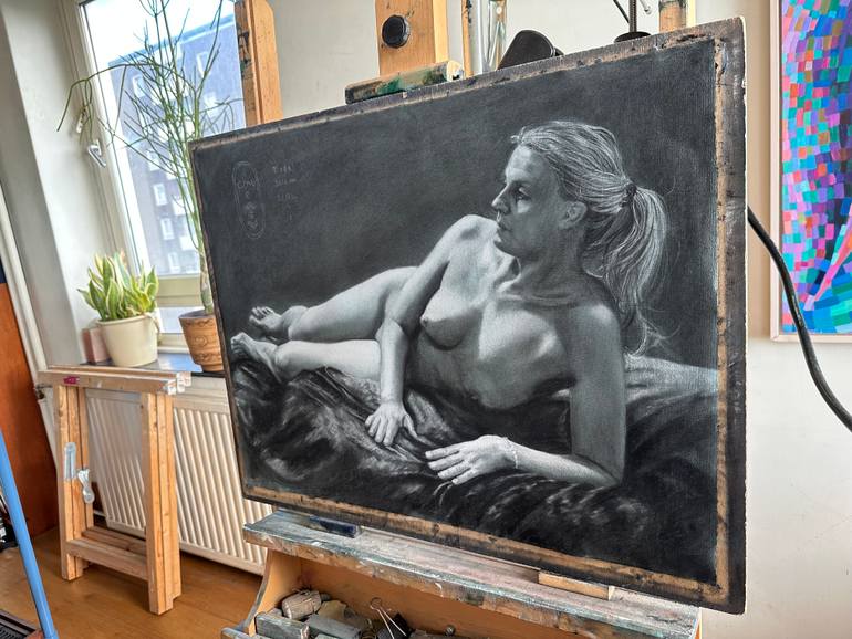 Original Impressionism Nude Drawing by Corné Akkers