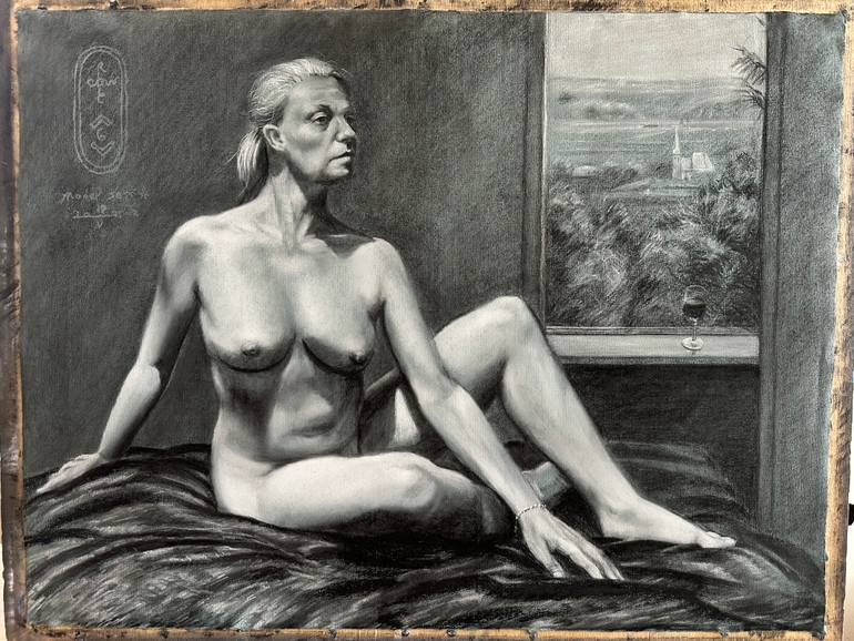Original Impressionism Nude Drawing by Corné Akkers