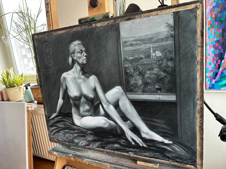Original Impressionism Nude Drawing by Corné Akkers